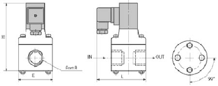 法蘭式PVC塑料電磁閥外形尺寸